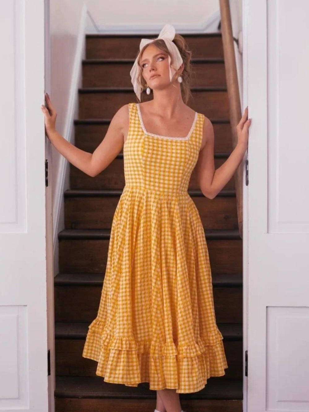 JessaKae Yellow Gingham Daze Dress